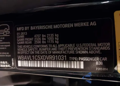 2013 BMW X1 xDrive28I from USA, damaged, VIN WBAVL1C5XDVR91031